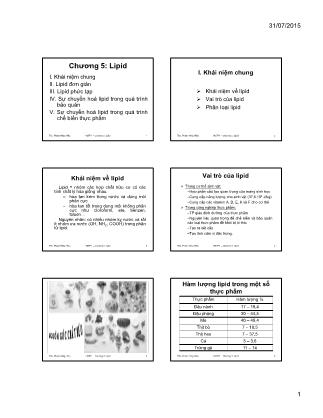 Giáo trình Hóa sinh - Chương 5: Lipid - Phạm Hồng Hiếu