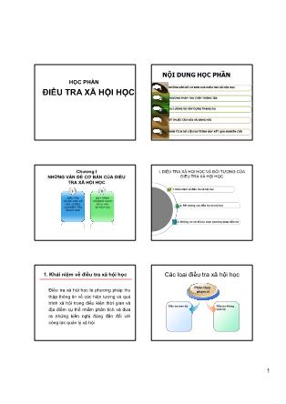 Giáo trình Học phần điều tra xã hội học - Chương 1: Những vấn đề cơ bản của điều tra xã hội học