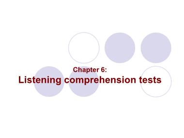 Giáo trình How to teach English - Chương 6: Listening comprehension tests