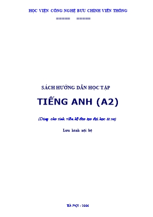 Giáo trình Hướng dẫn học Tiếng Anh (A2)