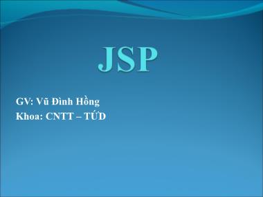 Giáo trình JSP - Vũ Đình Hồng