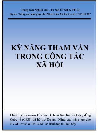 Giáo trình Kĩ năng tham vấn trong công tác xã hội (Bản đẹp)