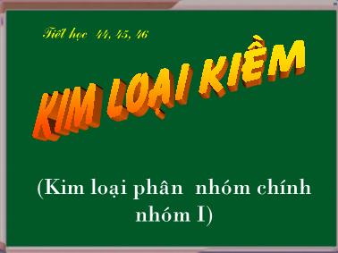 Giáo trình Kim loại Kiềm