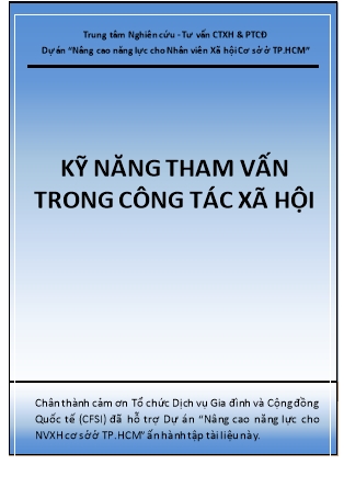 Giáo trình Kỹ năng tham vấn trong công tác xã hội