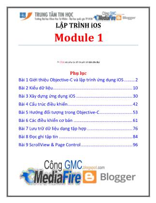 Giáo trình Lập trình IOS - Bài 1: Giới thiệu ngôn ngữ Objective-C và lập trình ứng dụng IOS