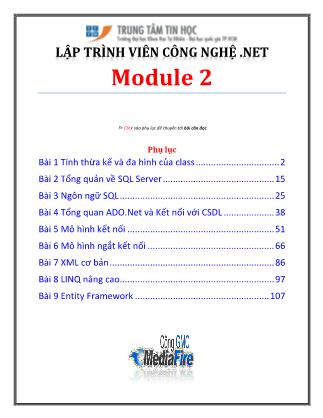 Giáo trình Lập trình và Cơ sở dữ liệu - Module 2, Bài 1: Tính thừa kế và đa hình của class