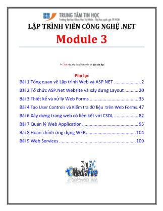 Giáo trình Lập trình và Cơ sở dữ liệu - Module 3, Bài 1: Tổng quan về Lập trình Web và ASP.NET