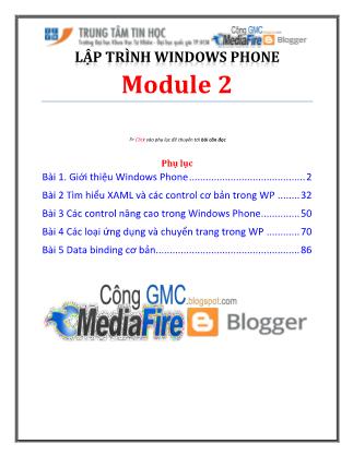 Giáo trình Lập trình Windows Phone - Bài 1: Giới thiệu Windows Phone