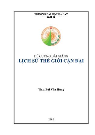 Giáo trình Lịch sử thế giới cận đại - Phần 1 - Bùi Văn Hùng