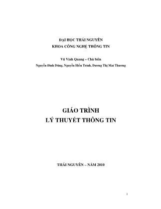 Giáo trình Lý thuyết thông tin