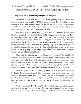 Giáo trình môn Công tác xã hội với người nghèo (Phần 2)