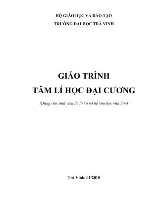 Giáo trình môn Tâm lý học đại cương