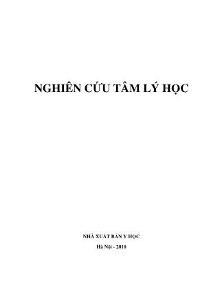 Giáo trình Nghiên cứu tâm lý học