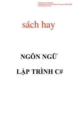 Giáo trình Ngôn ngữ lập trình C# (Bản đẹp)