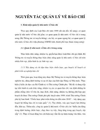 Giáo trình Nguyên tắc quản lý về báo chí