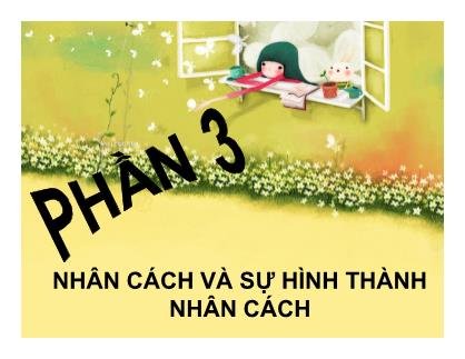 Giáo trình Nhân cách va sự hình thành nhân cách