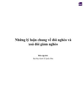 Giáo trình Những lý luận chung về đói nghèo và xoá đói giảm nghèo