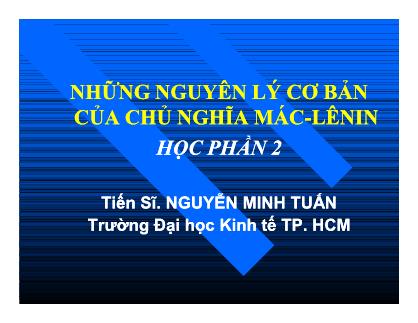 Giáo trình Những nguyên lý cơ bản của chủ nghĩa Mac-Lenin - Nguyễn Minh Tuấn