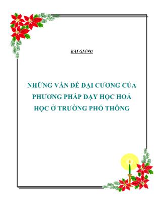 Giáo trình Những vấn đề đại cương của phương pháp dạy học hoá học ở trường phổ thông