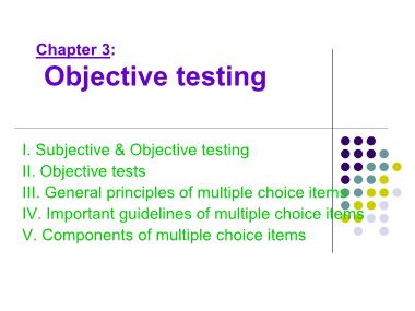Giáo trình Objective testing