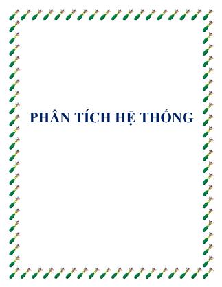 Giáo trình Phân tích hệ thống