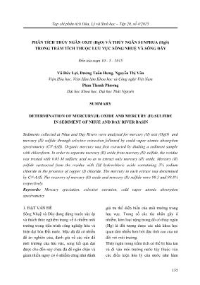 Giáo trình Phân tích thủy ngân oxit (hgo) và thủy ngân sunphua (hgs) trong trầm tích thuộc lưu vực sông Nhuệ và sông Đáy