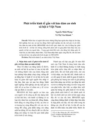 Giáo trình Phát triển kinh tế gắn với bảo đảm an sinh xã hội ở Việt Nam - Nguyễn Minh Phong