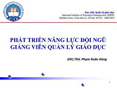 Giáo trình Phát triển năng lực đội ngũ giảng viên quản lý giáo dục - Phạm Xuân Hùng