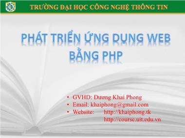 Giáo trình Phát triển ứng dụng Web bằng PHP - Phần 1: Giới thiệu tổng quan về Web -  Dương Khai Phong