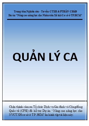 Giáo trình Quản lý ca (Bản đẹp)