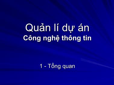 Giáo trình Quản lý dự án Công nghệ thông tin