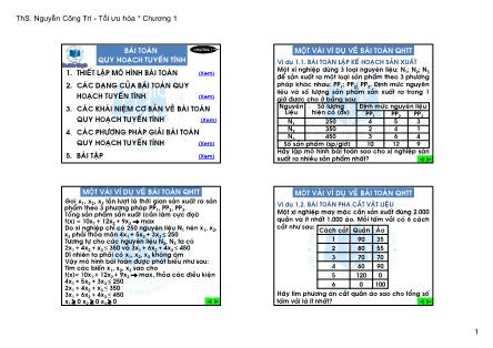 Giáo trình Quy hoạch tuyến tính - Chương 1 - Nguyễn Công Trí