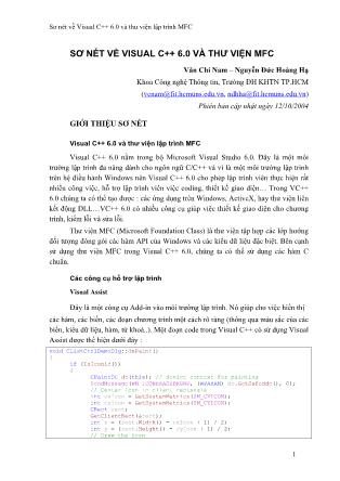 Giáo trình Sơ nét về Visual C++ 6.0 và thư viện lập trình MFC - Văn Chí Nam
