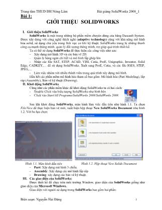 Giáo trình SolidWorks 2008 - Nguyễn Hải Đăng