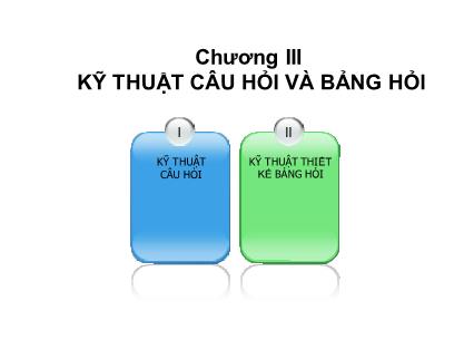 Giáo trình Sức khỏe cộng đồng - Chương 3: Kĩ thuật câu hỏi và bảng hỏi - Thân Thị Diệp Nga