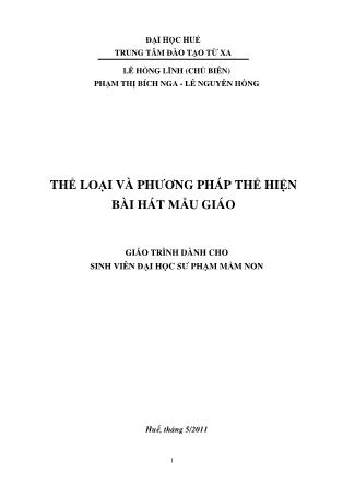 Giáo trình Thể loại và phương pháp thể hiện bài hát mẫu giáo