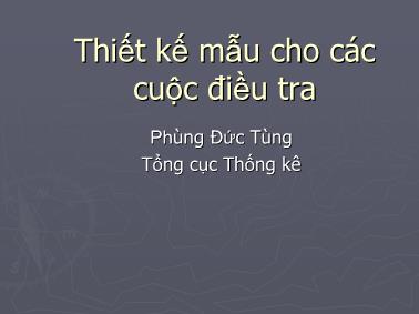 Giáo trình Thiết kế mẫu cho các cuộc điều tra - Phùng Đức Tùng