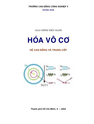 Giáo trình Thực hành Hóa vô cơ (Phần 1)