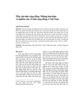 Giáo trình Tiếp cận tính cộng đồng: Những bàn luận và nghiên cứu về tính cộng đồng ở Việt Nam