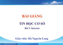 Giáo trình Tin học Cơ sở - Bài 3: Internet - Hà Nguyên Long