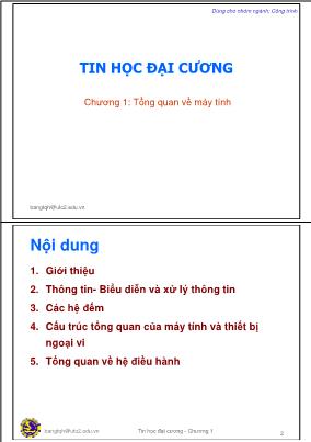 Giáo trình Tin học đại cương - Chương 1: Tổng quan về máy tính - Trần Quang Hải Bằng