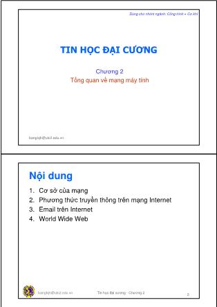 Giáo trình Tin học đại cương - Chương 2: Tổng quan về mạng máy tính - Trần Quang Hải Bằng