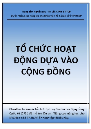 Giáo trình Tổ chức hoạt động dựa vào cộng đồng (Chuẩn kiến thức)