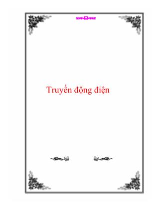 Giáo trình Truyền động điện - Chương 3: Điều chỉnh các thông số đầu ra của truyền động điện