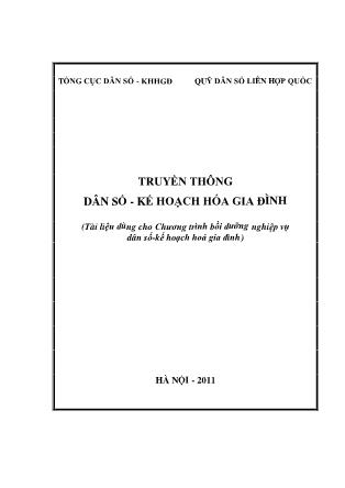 Giáo trình Truyền thông dân số-Kế hoạch hóa gia đình