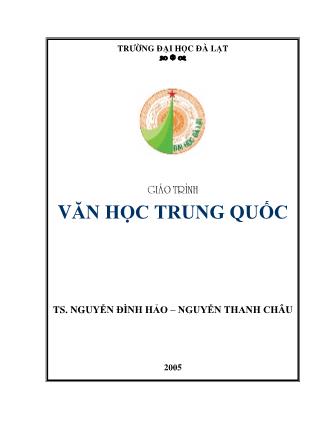 Giáo trình Văn học Trung Quốc - Nguyễn Đình Hảo
