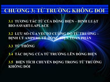 Giáo trình Vật lý đại cương - Chương 3: Từ trường không đổi