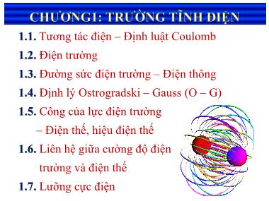 Giáo trình Vật lý đại cương - Chương I: Trường tĩnh điện