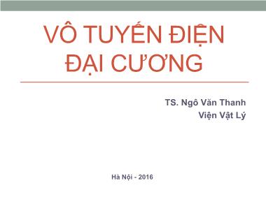 Giáo trình Vô tuyến điện đại cương - Chương 10: Dao động - Ngô Văn Thanh