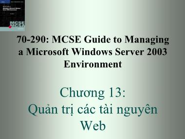 Giáo trình Windows Server 2003 - Chương 13: Quản trị các tài nguyên Web